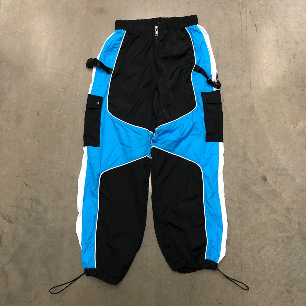 Dolls Kill Poster Grl Women’s Parachute Nylon Rave Style Cargo Pants Size Large